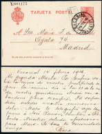 Madrid - Edi O EP 49 - Entero Postal Mat "Escorial" + Marca "Cuatro Tarde - 4 Reparto" - 1850-1931