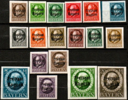 BAYERN, ALTDEUTSCHLAND,1919 , MI 152 B- 170 B A,OHNE 167 B,  FREIMARKEN,FREISTAAT BAYERN, POSTFRISCH, NEUF, - Nuevos