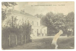 Cpa Gard - Pont Saint Esprit - La Gare  (état) - Pont-Saint-Esprit