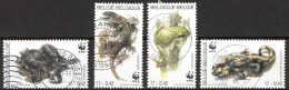 BE   2896 - 2899   Obl.   ---   Amphibiens Et Reptiles : WWF  --  Oblitérations Centrales - Used Stamps