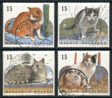 BE   2521 - 2524   Obl.   ---   Nature : Chats Européens  --  Timbres Du Carnet B24 - Used Stamps