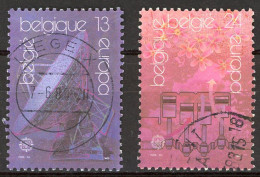 BE   2283 - 2284   Obl.   ---   Europa : Transpoet Et Communication - Gebraucht