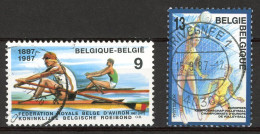 BE   2259 - 2260   Obl.   ---   Sports : Aviron Et Volley-ball - Used Stamps