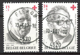 BE   2241 - 2242   Obl.   ---   Croix Rouge : Prix Nobel  --  Oblitérations Centrales Fléron - Used Stamps