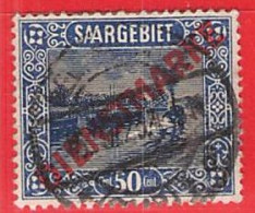 MiNr.9 D O Deutsche Abstimmungsgebiete  Saargebiet Dienstmarken - Oficiales