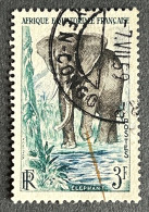 FRAEQ0240U2 - African Forest Elephant - 3 F Used Stamp - AEF - 1957 - Oblitérés