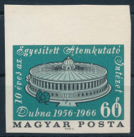 ** 1966 Évfordulók - Események IV. Dubnai Atomkutató Intézet ívszéli Vágott Bélyeg - Sonstige & Ohne Zuordnung