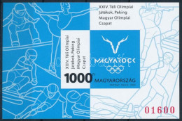** 2022 Téli Olimpia (X.) - Peking Vágott Blokk Piros Sorszámmal (11.000) - Andere & Zonder Classificatie
