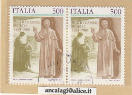 USATI ITALIA 1988 - Ref.0569A "SAN GIOVANNI BOSCO" 1 Val. In Coppia - - 1981-90: Usados