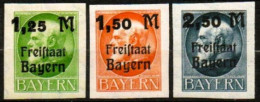 BAYERN, ALTDEUTSCHLAND,1919 , MI 174 B - 176 B, FREIMARKEN KÖNIG LUDWIG III, FREISTAAT,POSTFRISCH, NEUF, - Nuevos