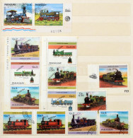 **, O Vasút Motívum Gyűjtemény Részlet 14 Lapos A4-es Berakóban, Benne Kb 440 Db Nagyrészt Postatiszta Tengerentúli Bély - Other & Unclassified