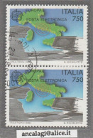 USATI ITALIA 1988 - Ref.0572B "EUROPA UNITA" 1 Val. In Coppia - - 1981-90: Usati
