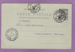 ENTIER POSTAL DE SHANGHAI POUR NEUDIETENDORF,ALLEMAGNE,1903. - Lettres & Documents