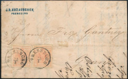 1857 2 X 3kr Levélen / On Cover "PRESSBURG" - Gran - Sonstige & Ohne Zuordnung