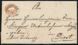 1862 Levél 10kr Bérmentesítéssel Diósdra Küldve Kék "BONYHÁD" Bélyegzéssel, Teljes Tartalommal (Gudlin 400 P) - Altri & Non Classificati