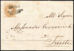 1864 Teljes Levél 15kr Bérmentesítéssel "BROOD/IN/SLAVONIEN" - Triest - Otros & Sin Clasificación