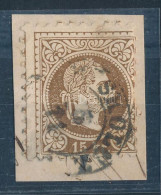 1867 15kr (sötétbarna) Kivágáson "MISKOLCZ" - Other & Unclassified