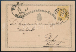 1870 2kr Díjjegyes Levelezőlap "KOLOZSVÁR" - "PEST / DÉLELŐTT" - Altri & Non Classificati