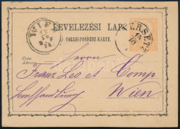 1871 2kr Díjjegyes Levelezőlap (narancssárga) "VERSETZ" - "WIEN" - Autres & Non Classés