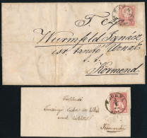 1871 2 Db Levél 1-1 Db Réznyomat 5kr Bélyeggel Bérmentesítve "SOPRON / DÉLUTÁN" Teljes Tartalommal, "SOPRON / SOPR. M."  - Otros & Sin Clasificación