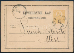 1872 2kr Díjjegyes Levelezőlap "VERSETZ" - "PEST" - Altri & Non Classificati