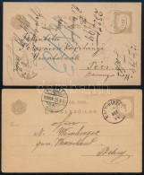 1894/1899 2 Db 2kr Díjjegyes Levelezőlap "NAGY-RIPPÉN" és "HÓDSÁGH" (Gudlin 200 P) - Andere & Zonder Classificatie