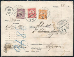 1916 Pénzes Levél 48f Bérmentesítéssel (3 Színű) / Insured Cover "GYŐR" - Sopron - Altri & Non Classificati