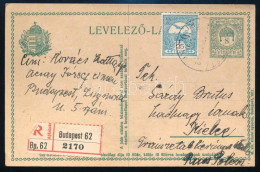 1917 Ajánlott Díjjegyes Levelezőlap Díjkiegészítéssel Lengyelországba / Registered PS-card With Additional Franking To P - Andere & Zonder Classificatie