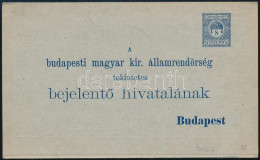 1917 8f Rendőrségi Kijelentő Lap, Teljes - Other & Unclassified