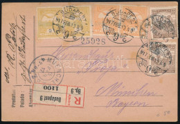 1917 Ajánlott Levelezőlap 6 Bélyeggel Münchenbe / Registered Postcard To München - Andere & Zonder Classificatie
