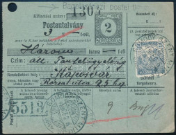 1919 Postautalvány Magyar Posta 25f Bérmentesítéssel "SOMOGY SZENT MIKLÓS" - Autres & Non Classés