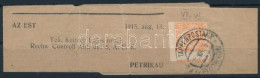 1915 Látványosan Elfogazott Hírlapbélyeg Teljes Címszalagon / Newspaper Stamp On Complete Wrapper "EP PIOTRKOW" - Andere & Zonder Classificatie
