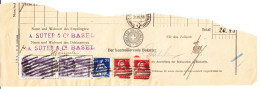 1918 Zollstempel Auf Dokumententeil. 20.45 Fr. Frankatur. 1 Marke Mängel - Marcophilie