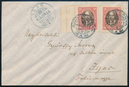 1919 Levél Tanácsköztársasági Arcképek 2 X 20f Bérmentesítéssel, Az Egyik ívszéli, A Bal Oldalon 3-as Fogazással "SIMONT - Other & Unclassified