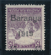 * Baranya I. 1919 Arató 45f/15f Fordított Felülnyomással, Bodor Vizsgálójellel - Other & Unclassified