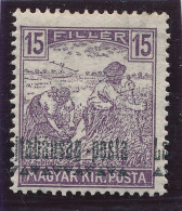 ** Nyugat-Magyarország III. 1921 Arató 15f "Lajtabánság-posta" Elcsúszott Felülnyomással, Bodor Vizsgálójellel - Altri & Non Classificati