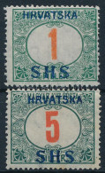 * SHS 1918 Portó 1f és 5f / Mi P27 + I. Signed: Bodor - Sonstige & Ohne Zuordnung