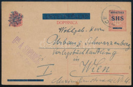 SHS 1919 10f Díjjegyes Levelezőlap "DELINCE" - Wien Bodor Vizsgálójellel - Other & Unclassified