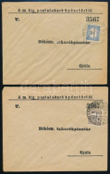 1922 2 Db Levél 1-1 Hivatalos Bélyeggel Bérmentesítve Postatakarék Pénztár Bélyegzéssel - Other & Unclassified