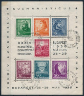 O 1938 Eucharisztikus Blokk Alkalmi Bélyegzéssel (9.000) (törések, Rozsdafolt / Folds, Stain) - Sonstige & Ohne Zuordnung