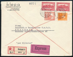 1933 Expressz Ajánlott Céges Levél "BUDAPEST" - "NÜRNBERG" - Other & Unclassified
