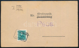 1936 Kézbesítési Bizonyítvány BOGÁDMINDSZENT Postaügynökségi Bélyegzéssel - Altri & Non Classificati