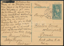 1940 10f Díjjegyes Levelezőlap "LOSONC-BUDAPEST" Vasúti Mozgóposta Bélyegzéssel - Otros & Sin Clasificación