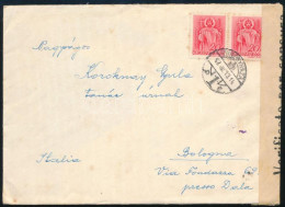 1943 Levél Templom 2 X 20f Bérmentesítéssel, Olasz Cenzúrával - Autres & Non Classés