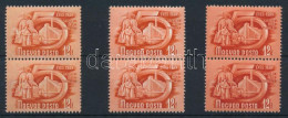 ** 1950 Ötéves Terv (I.) 3 X 12f összefüggő Pár Színeltéréssel (az Első Pár Felső Bélyegének Képe Sérült / Damaged Print - Andere & Zonder Classificatie