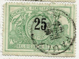 D081   FAULX    POSTSTEMPEL  OP SPOORWEGZEGEL N°18 - Usati