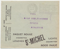 Postal Cheque Cover Belgium 1936 Cigarette - St.Michel - Traffic Safety - Wallpaper - Tabac