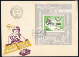 1967 100 éves A Magyar Posta Blokk "talpas Postás" Tévnyomat FDC-n (3.200) - Andere & Zonder Classificatie