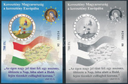 ** 2004 Keresztény Magyarország A Keresztény Európában Emlékív Pár Alap- és Feketenyomat Változat, Azonos Sorszámmal - Sonstige & Ohne Zuordnung
