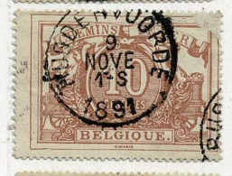 D085   RUDDERVOORDE   POSTSTEMPEL  OP SPOORWEGZEGEL N°7   Dunne Vlek - Used